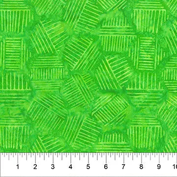 Hexies Batiks Spring Green - Fabric