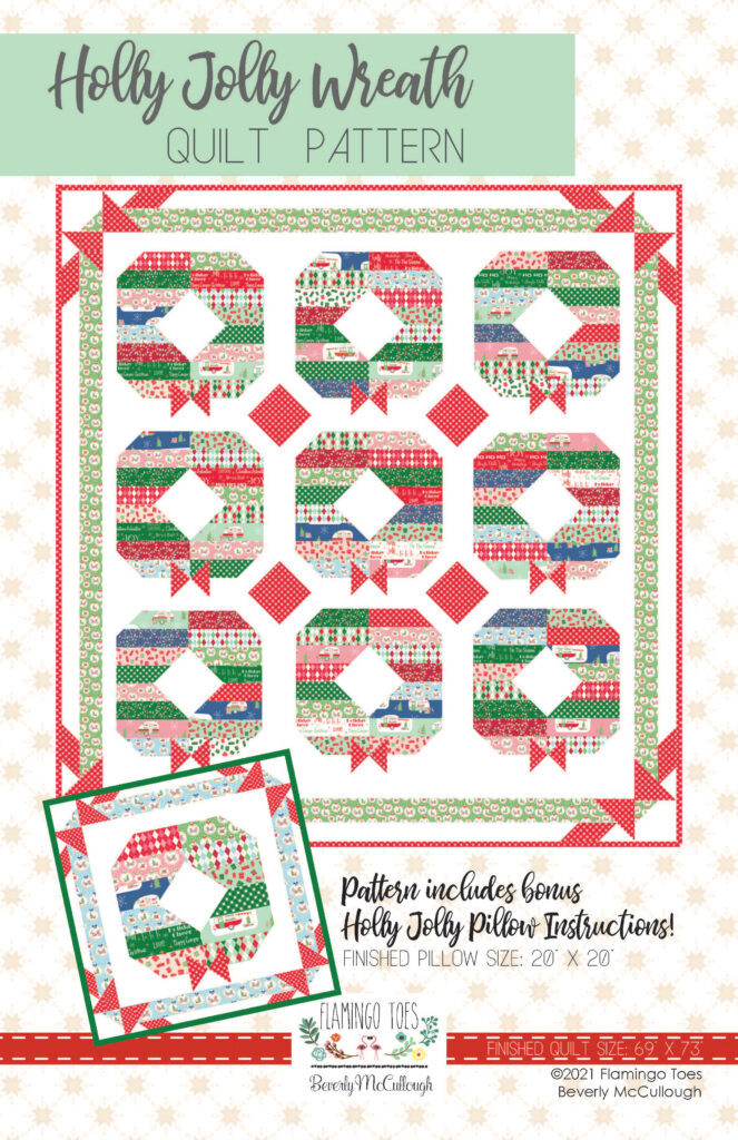 Holly Jolly Wreath 69" x 73" Quilt Pattern