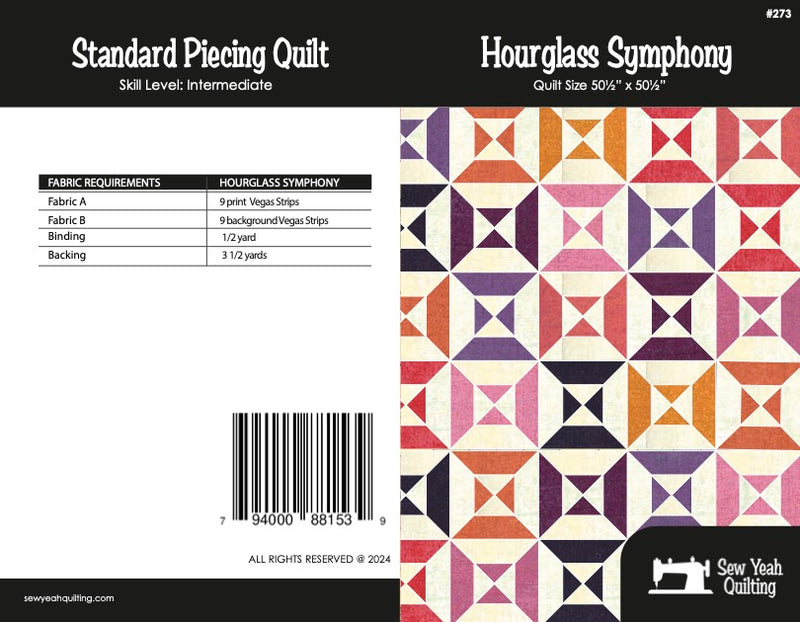 Hourglass Symphony Quilt 50 1/2" x 50 1/2"