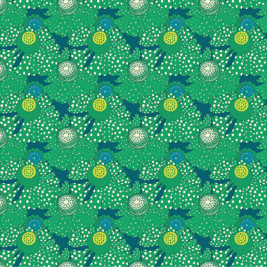 Sunshine - Polka Flower- Chlorophyll - Yardage