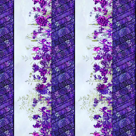Allure Border Purple Yardage