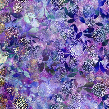 Allure Mums Purple Yardage