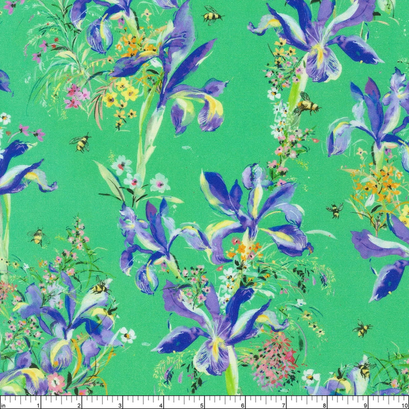 Bee Free Iris Hyacinth Yardage