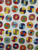 Bounce Pattern Quilt (Light Colors) 63" x 73 1/2"