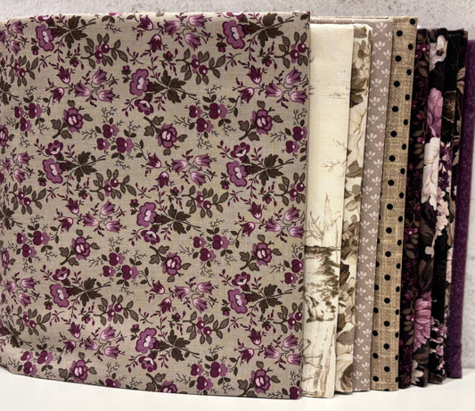 Basic Medium Throw Quilt # 13 Pattern - Collection Blackberry Bramble 54" x 66" - Quilt Kit