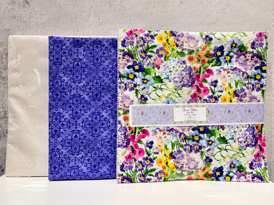 Celebration Pattern - Collection Floral Flutter 73" x 91 1/4" - Quilt Kit