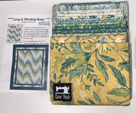 Long & Winding Road Pattern - Collection Mariposa 60 1/2"x 70 1/2" - Quilt Kit