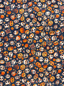 A Haunting We Will Go - Skull & Pumpkin Toss - Charcoal - Yardage