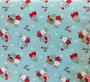 Whimsical Woodland - Floral - Aqua - Yardage