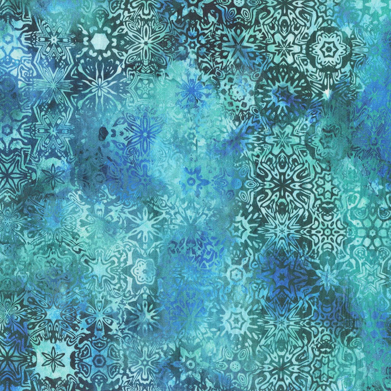 Impressions Teal Small Mosaic Fabric