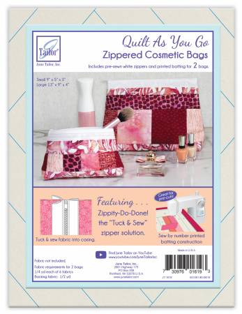 JUNE TAILOR - QUILT AS YOU GO ZIPPERED COSMETIC BAG JT-1619