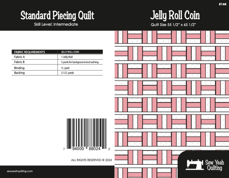 Jelly Roll Coin Quilt 55 1/2" x 65 1/2"