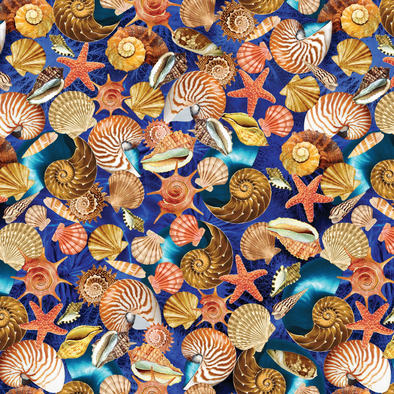 Oceana Shells Multi Color Fabric