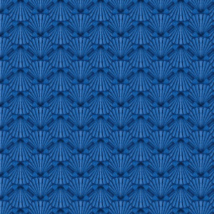 Oceana Shell Geo Blue Fabric