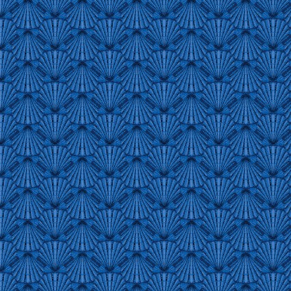 Oceana Shell Geo Blue Fabric