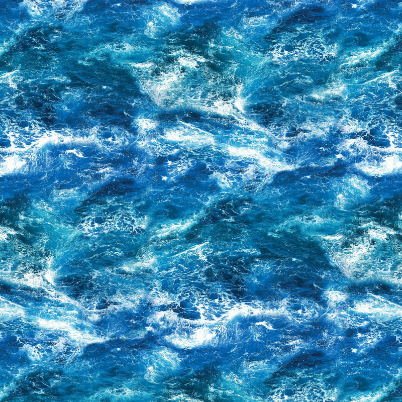 Oceana Ocean Waves Ocean Blue Fabric