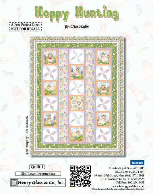 Hoppy Hunting 64"x 81" Quilt Kit