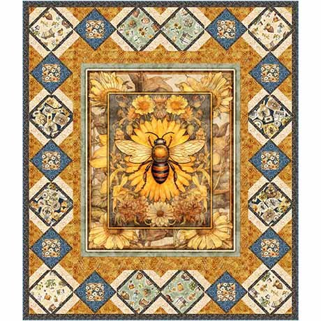 Queen Bee 53" x 61 1/2" Quilt Kit