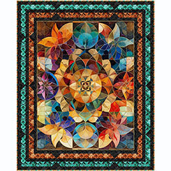 Kaleidoscopic Frames Wall Quilt Kit - Collection Solstice 42" x 52" - Quilt Kit