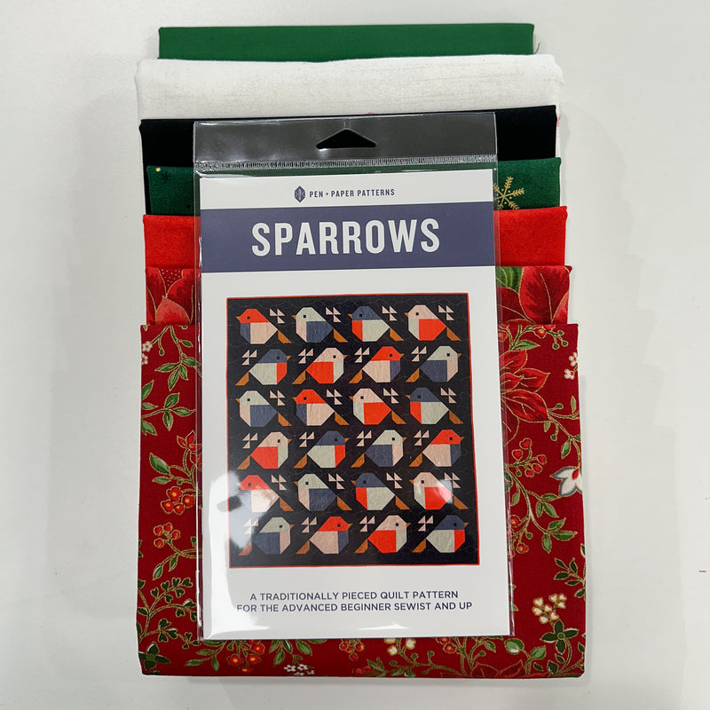 Sparrows Quilt Kit Cardinal Version 65" x 71"