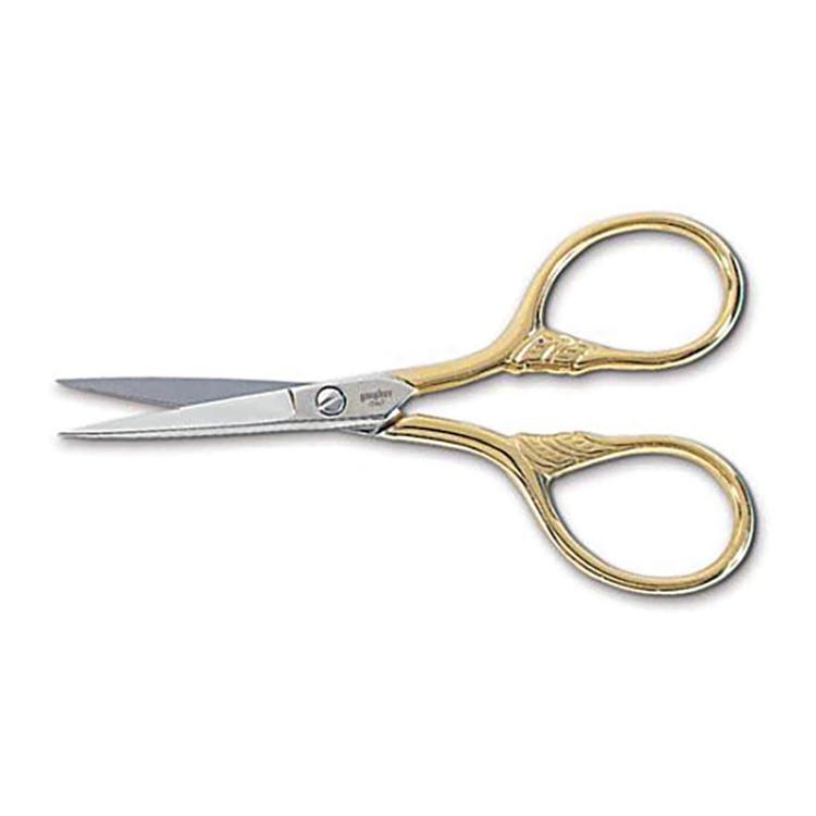 3.5"Gold Plated Handle Gingher Lion's Tail Embroidery Scissors