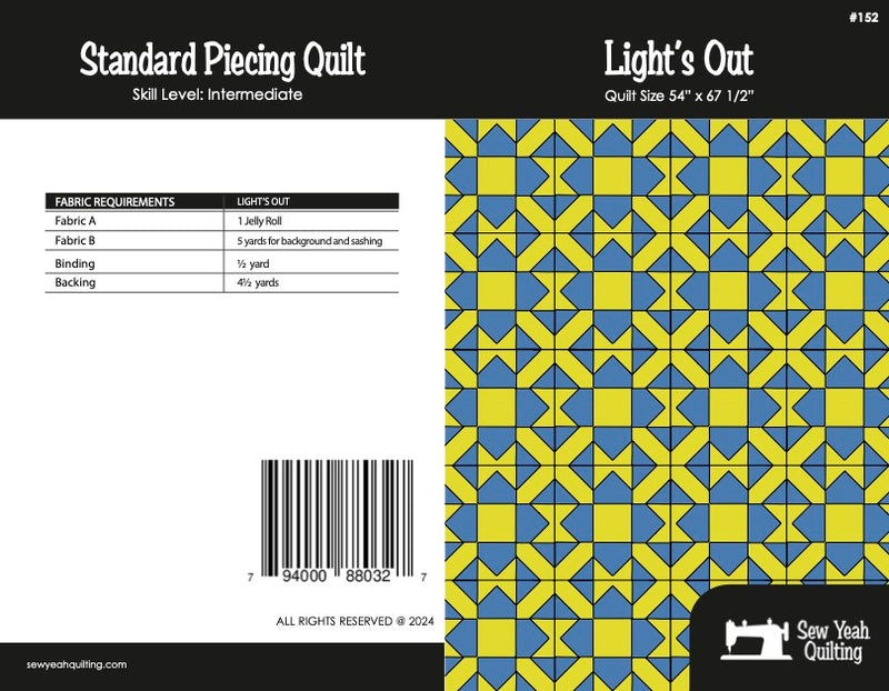 Light's Out Quilt 54" x 67 1/2"