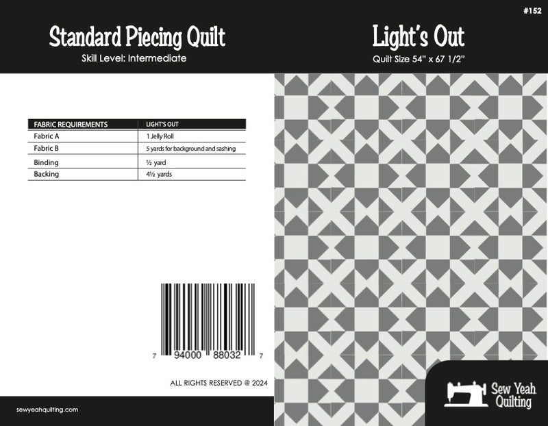 Light's Out Quilt 54" x 67 1/2"