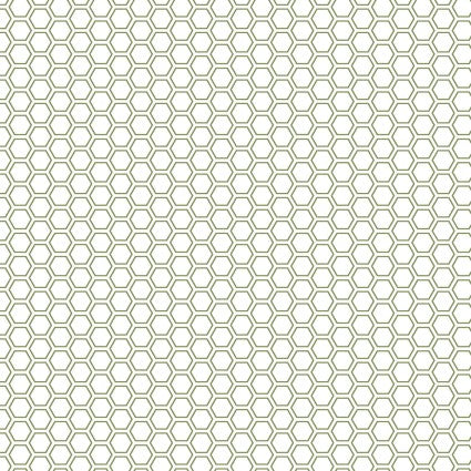 Vintage Flora Honeycomb Green Fabric