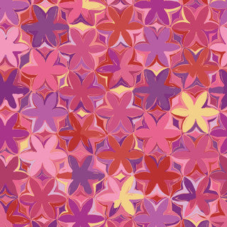 Sun Showers Flowers Pink Multi Yardage