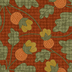 Autumn Harvest Flannel Pumpkin Vine Orange Yardage