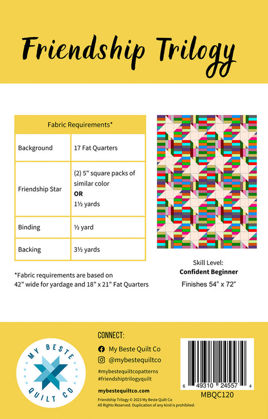 Friendship Trilogy 54" x 72" Quilt Pattern