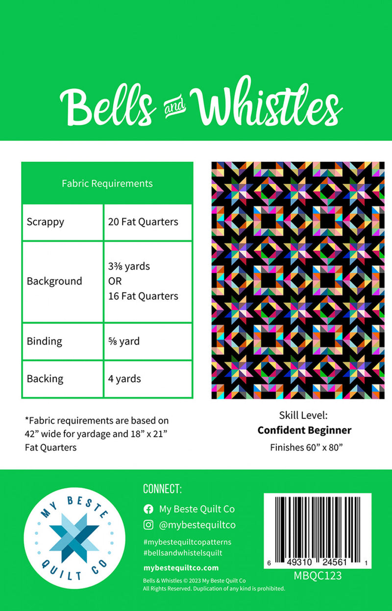 Bells and Whistles 60" x 80" Quilt Pattern