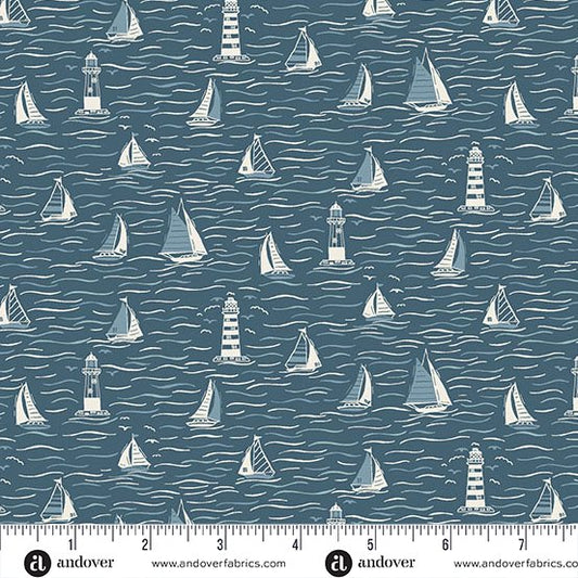 Driftwood - Sailing - Blue - Yardage