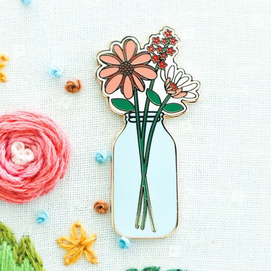 Magnetic Needle Minder Mason Jar Vase