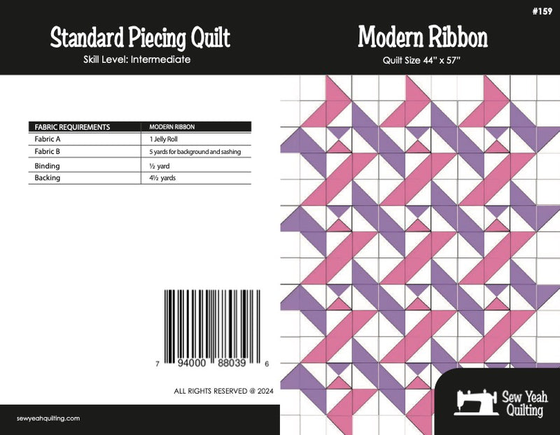 Modern Ribbon Quilt 44" x 57"