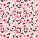 Not Scary - Going Batty - Pink - Yardage