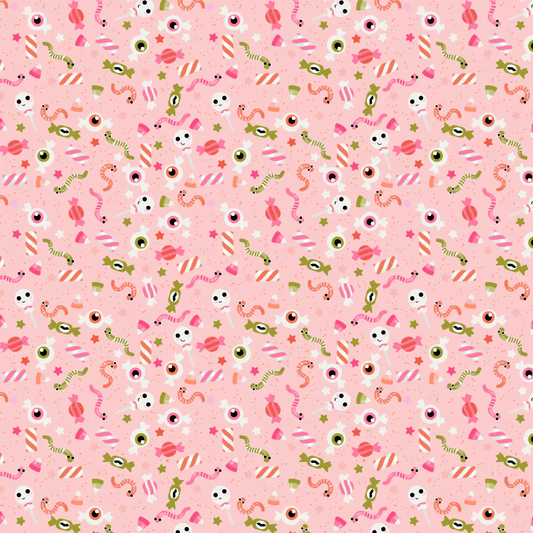 Not Scary - Gooey Sweets - Pink - Yardage
