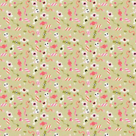 Not Scary - Gooey Sweets - Green - Yardage