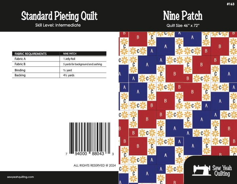 Nine Patch Quilt 46" x 72"