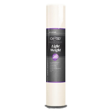 Light Weight Embroidery Stabilizer TearAway, 15" x 10 yds - White