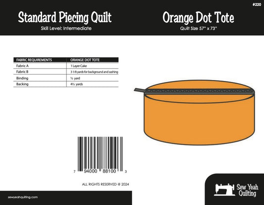 Orange Dot Tote Quilt 57" x 73"