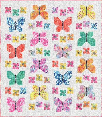 Flutterby by Blooming Boldly Designs - 67 x 76 1/2" - Quilt Pattern