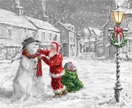 Picture a Christmas Snowman 36" x 43" Panel