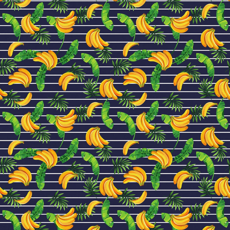 Tropicana Bananas Navy Fabric