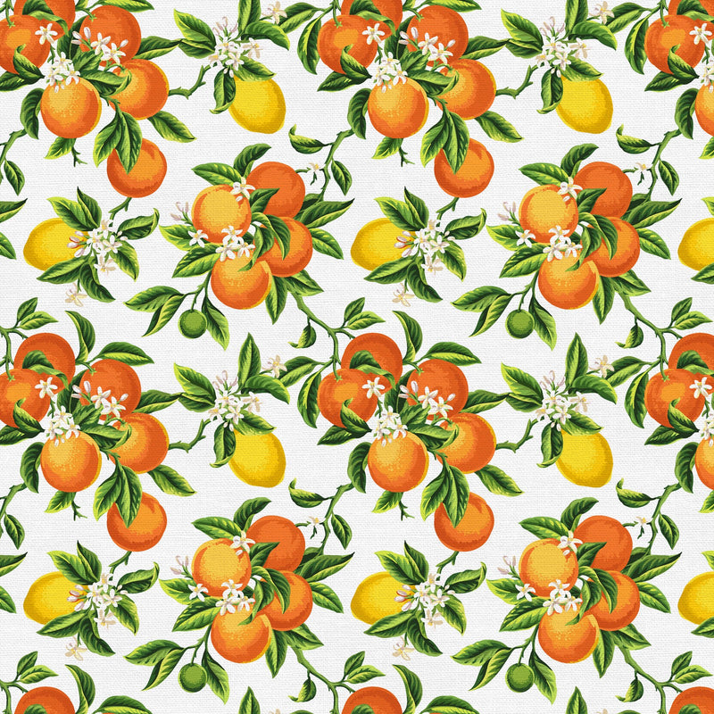 Tropicana Citrus White Fabric