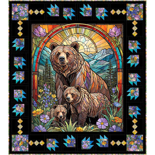 Nature's Glow Pattern - Collection Sunlit Bears 50" x 56" - Quilt Kit