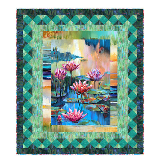 Lotus Lily Lattice Quilt Kit