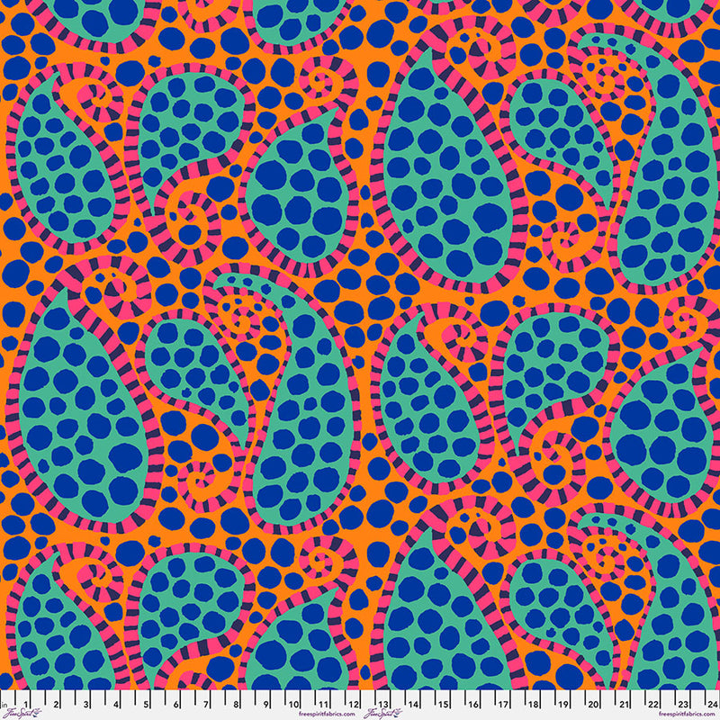 KFC August 2023 Paisley Dot Orange Fabric