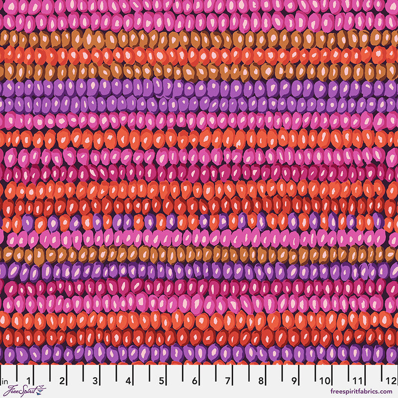 KFC Vintage Beaded Stripe Magenta Yardage