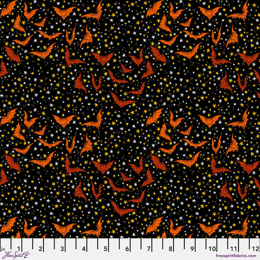 Costumes & Cobwebs Ditsy Bats Black Fabric